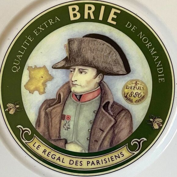 Y2K Restoration Hardware French Cheese Motif Design Appetizer 8” Plate Set of 4 - Picture 11 of 16